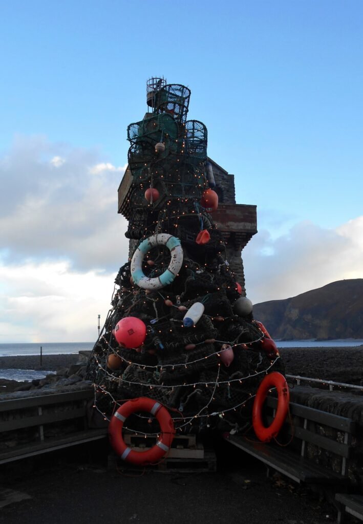 LL96. Festive Lynmouth Christmas tree, Bill Pryor, February 2023